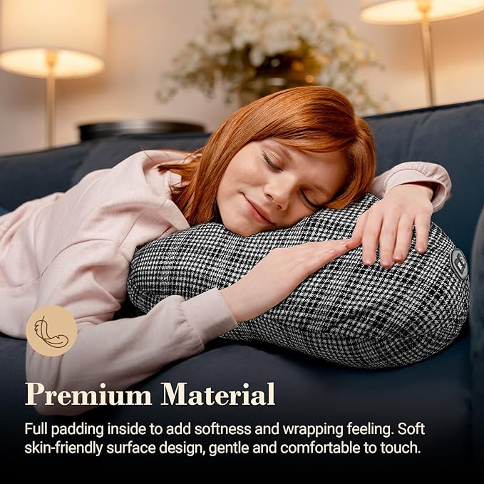 Back Massager for Pain Relief, Gifts for Women Men FSA Eligible HSA, Cordless 120min Neck and Back Massager, Plush Skin-Friendly Kneading Massage Pillow for Full Body Relaxation