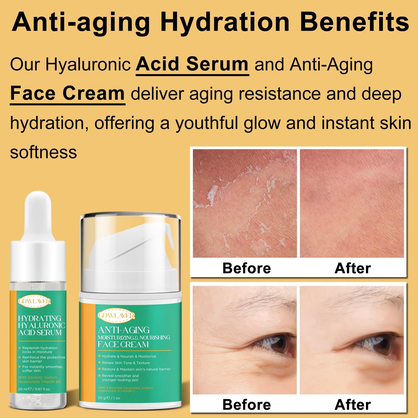 Skin Care Set for Women Teen - Hydrating & Anti-Aging Facial Routine Skincare Products Gift Set,Cleanser,Toner,Retinol Serum,Niacinamide Hyaluronic Acid Serum & Face Cream - Gifts for Women Christmas