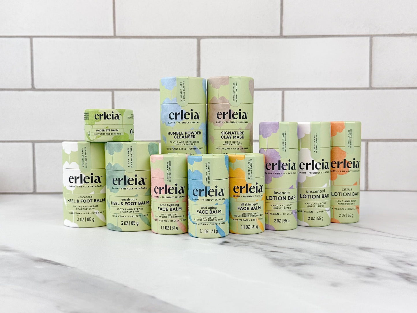 Erleia Face Balm - Solid Facial Moisturizer for Acne, Vegan, Cruelty-Free, Travel-Friendly, Plastic-Free, Sustainably-Sourced Ingredients