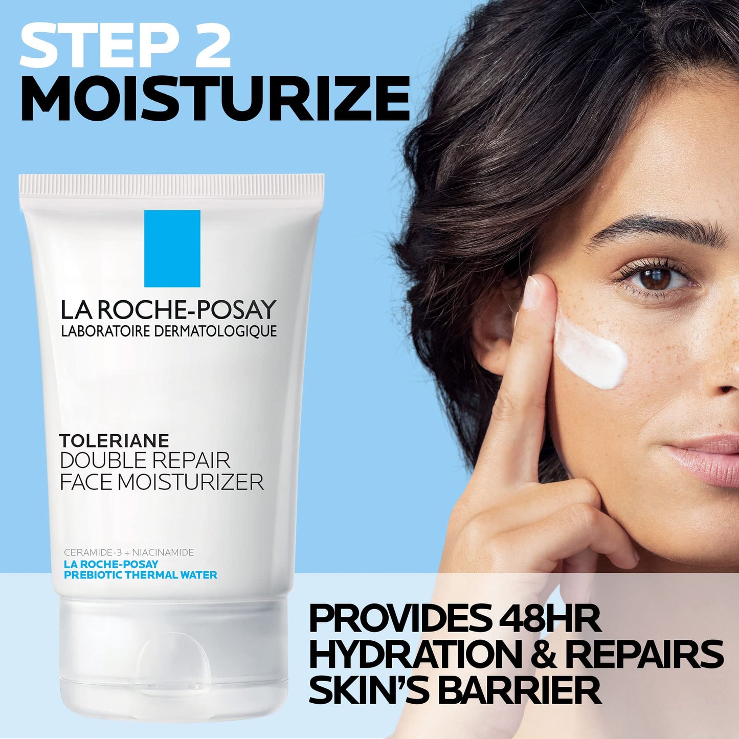La Roche-Posay Toleraine Skin Care Set, Double Repair Face Moisturizer 100ml & Hydrating Gentle Cleanser 50ml, Oil Free Moisturizer & Face Wash