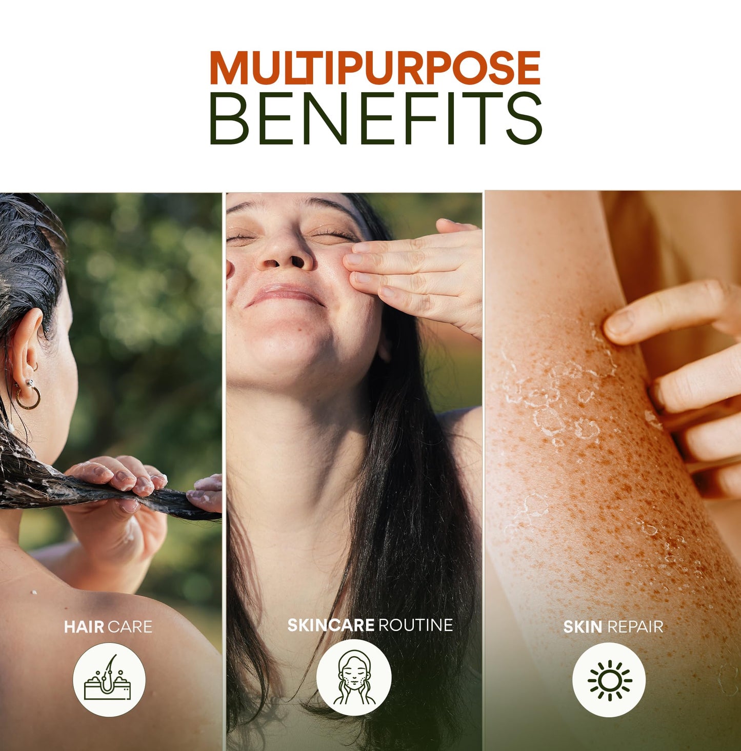 AHOALOE Brazilian Aloe Vera Gel - Multipurpose Moisturizing Natural Gel with Copaiba, Castor Oil and Fresh Mint and Natural for Face, Skin and Hair - After Sun Care, Sunburn Relief 8.4oz