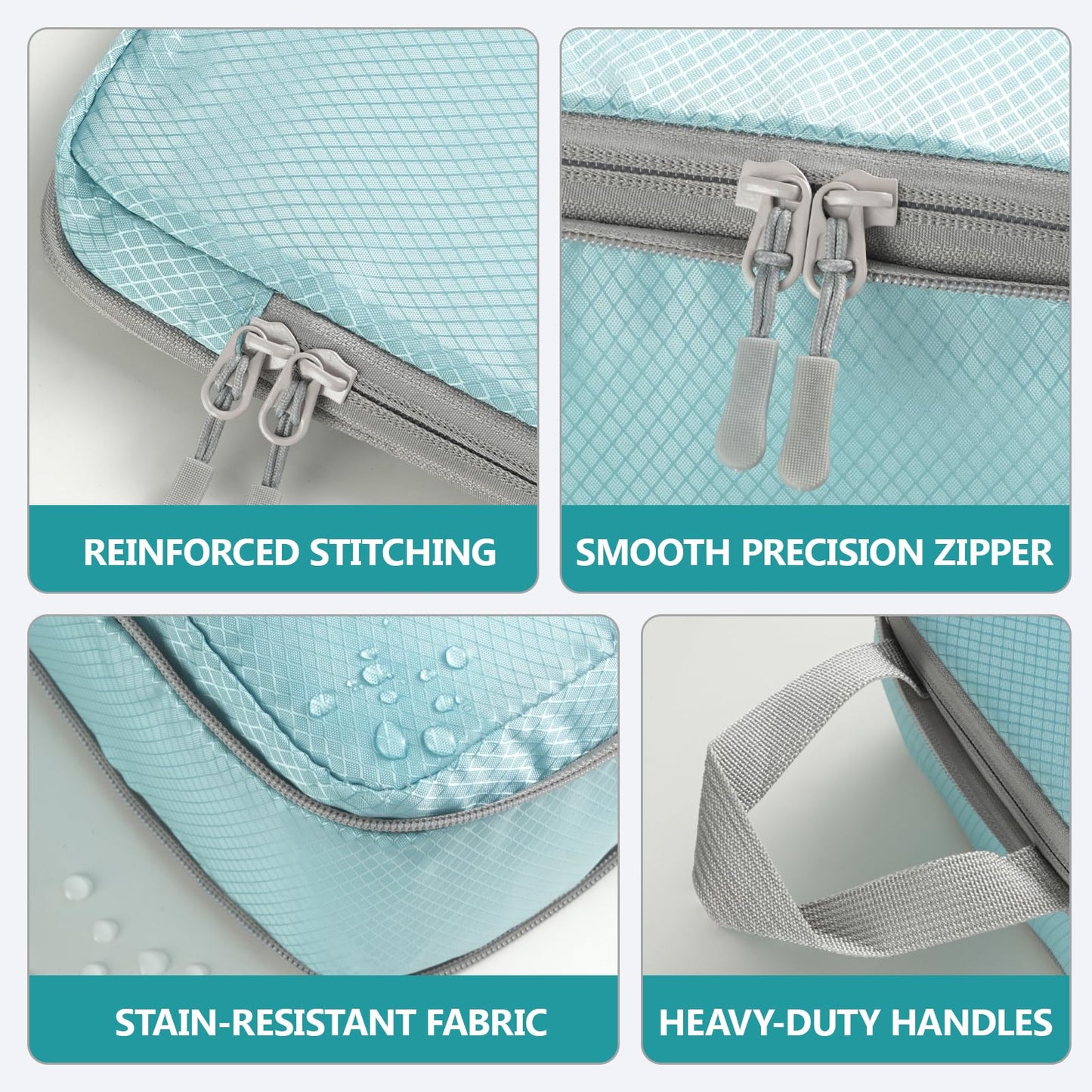 4 Set Compression Packing Cubes for Travel, Suitcase Organizer Bags Set for Luggage, Road Trip Travel Accessories in 4 Sizes (Extra Large, Large, Medium, Small), Blue