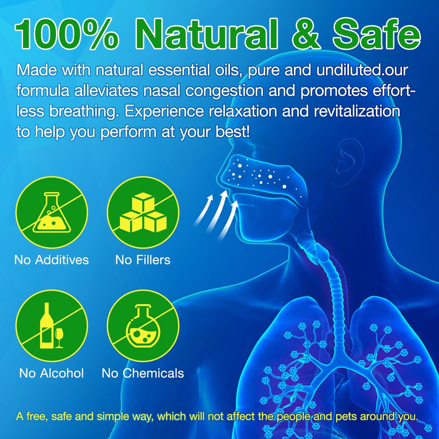 Nasal Stick | Nasal Inhaler Stick | Vapor Flow Technology | Cool Refreshing Sensation | Natural Mood Boost | Simple Ingredients | Essential Oils + Menthol Inhaler (Mint,Wintermint, Tropical, Lavender)