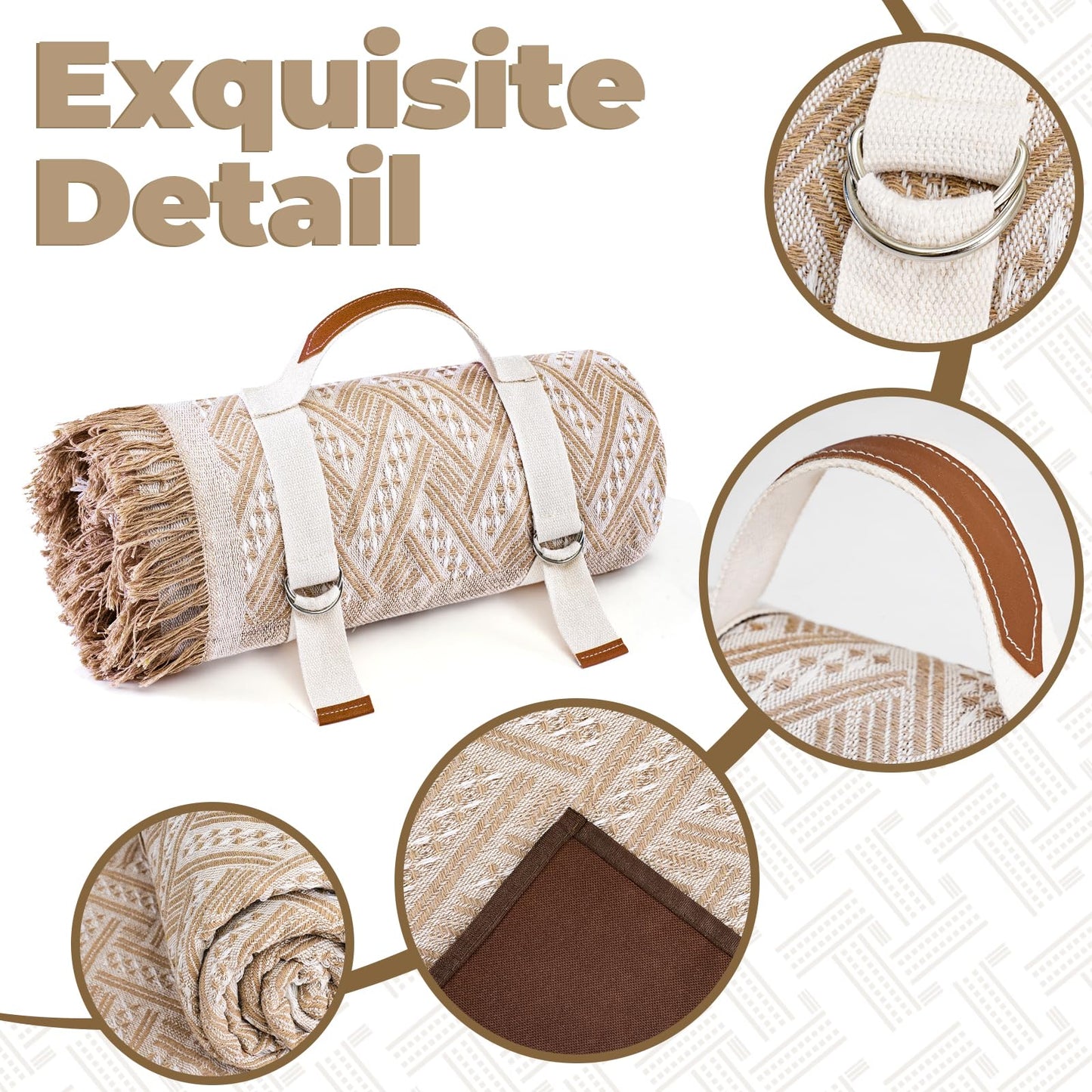 Genovega 2 in 1 Extra Large 80"* 80" Rug Picnic Waterproof Outdoor Beach Blanket Foldable Camping Mat Summer Camp Equipment Honeymoon Stuff Hawaii Essentials Hunting Accessories Car Set Women Gifts