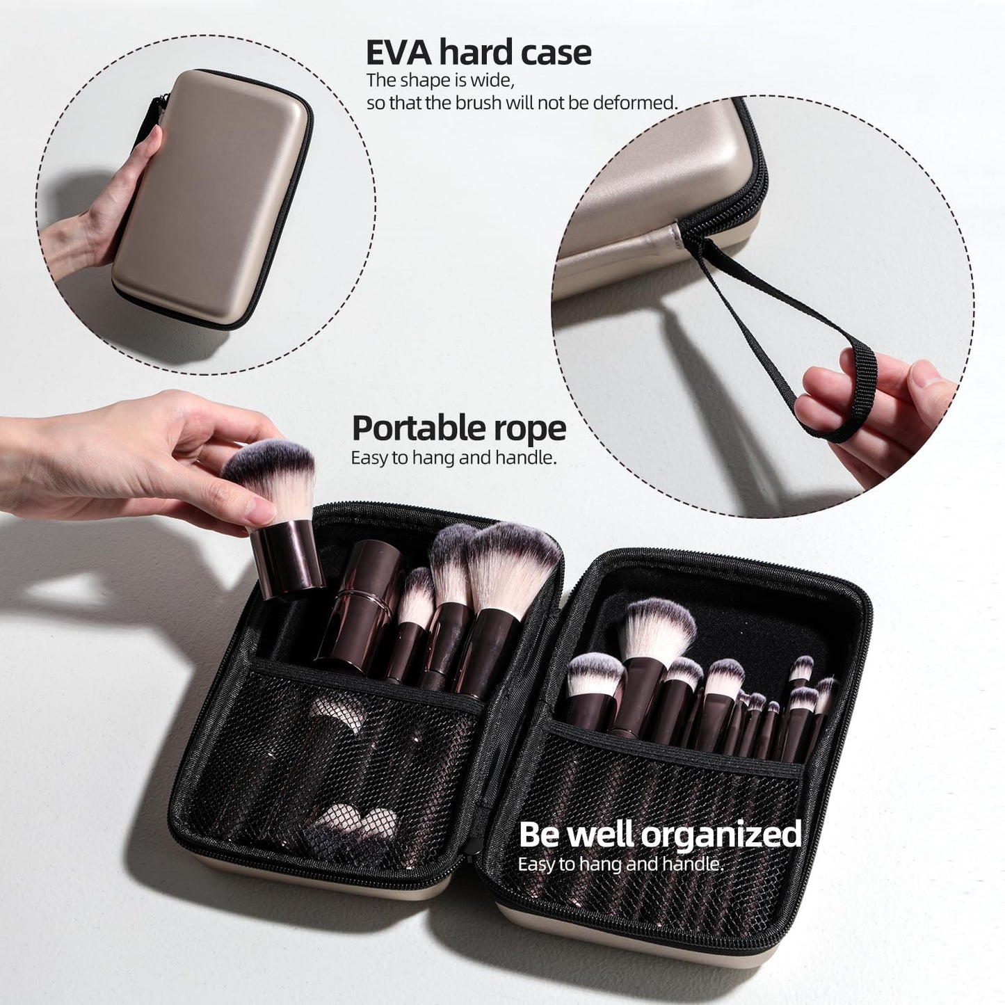 BS-MALL Professional Makeup Brush Set With Travel Case - Kabuki Brush Eyeshadow Brush, Concealer Brush, Blush Brush & Foundation Brush 20 Pcs, Labeled Daily Use & Versatile Occasions