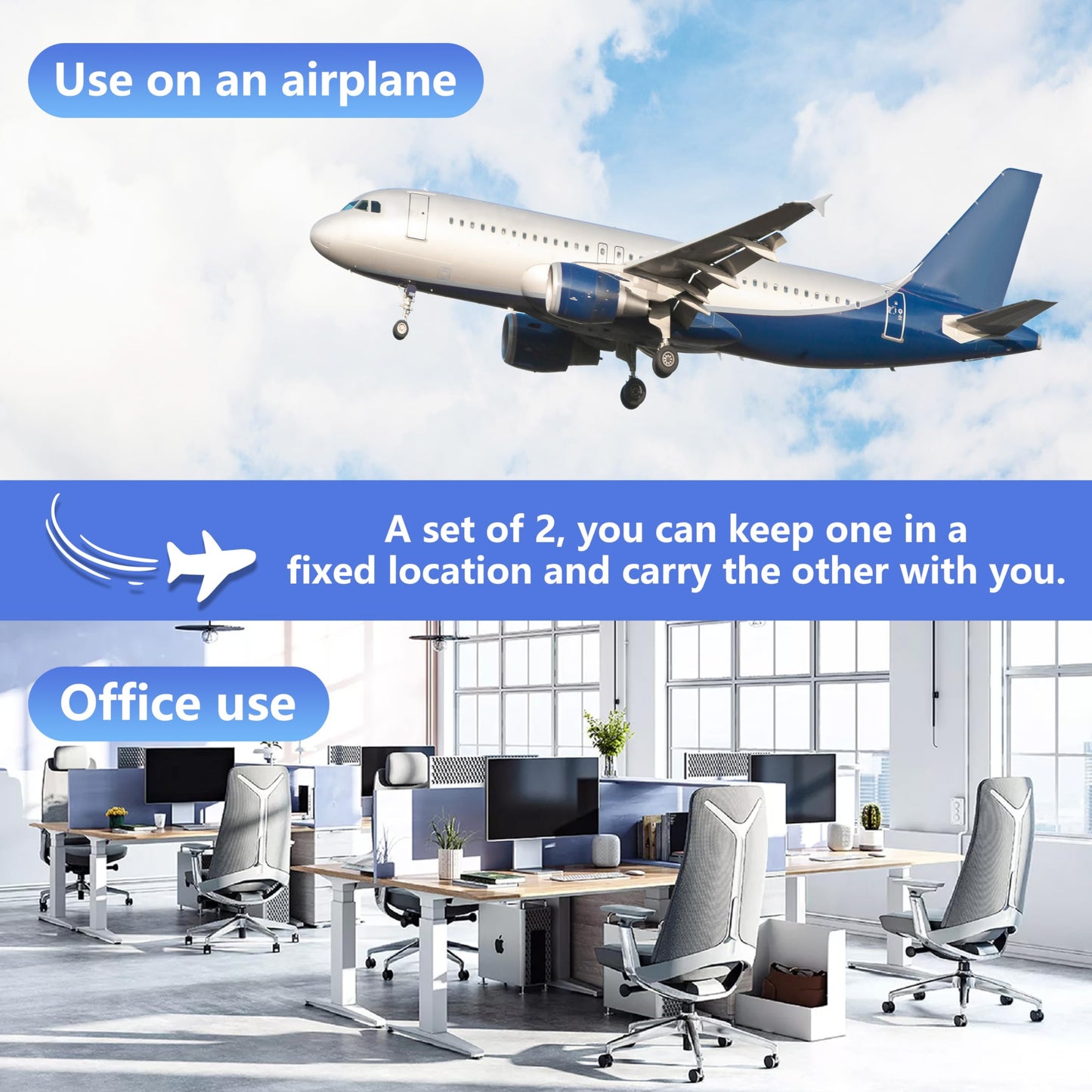 2-Pack Airplane Travel Footrest Hammock - Perfect Airplane Foot Hammock to Relax Your Feet - Travel Essentials Comfy Foot Hanger Plane Footrest for Long Trip