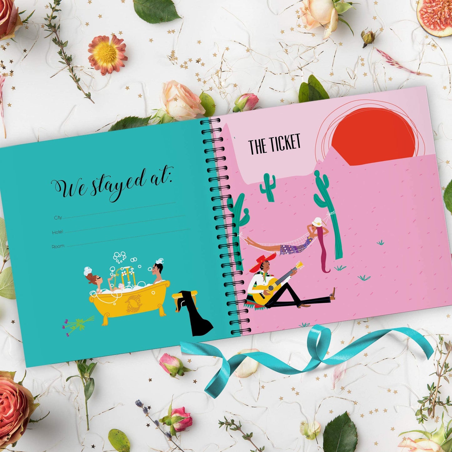 Honeymoon Get Away - Travel Journal for Newlyweds - Vow Renewal Gift -First Trip Together - Memory Book to Save the Happy Adventures of the New Husband and Wife - Just Married Wedding - Gift for Her