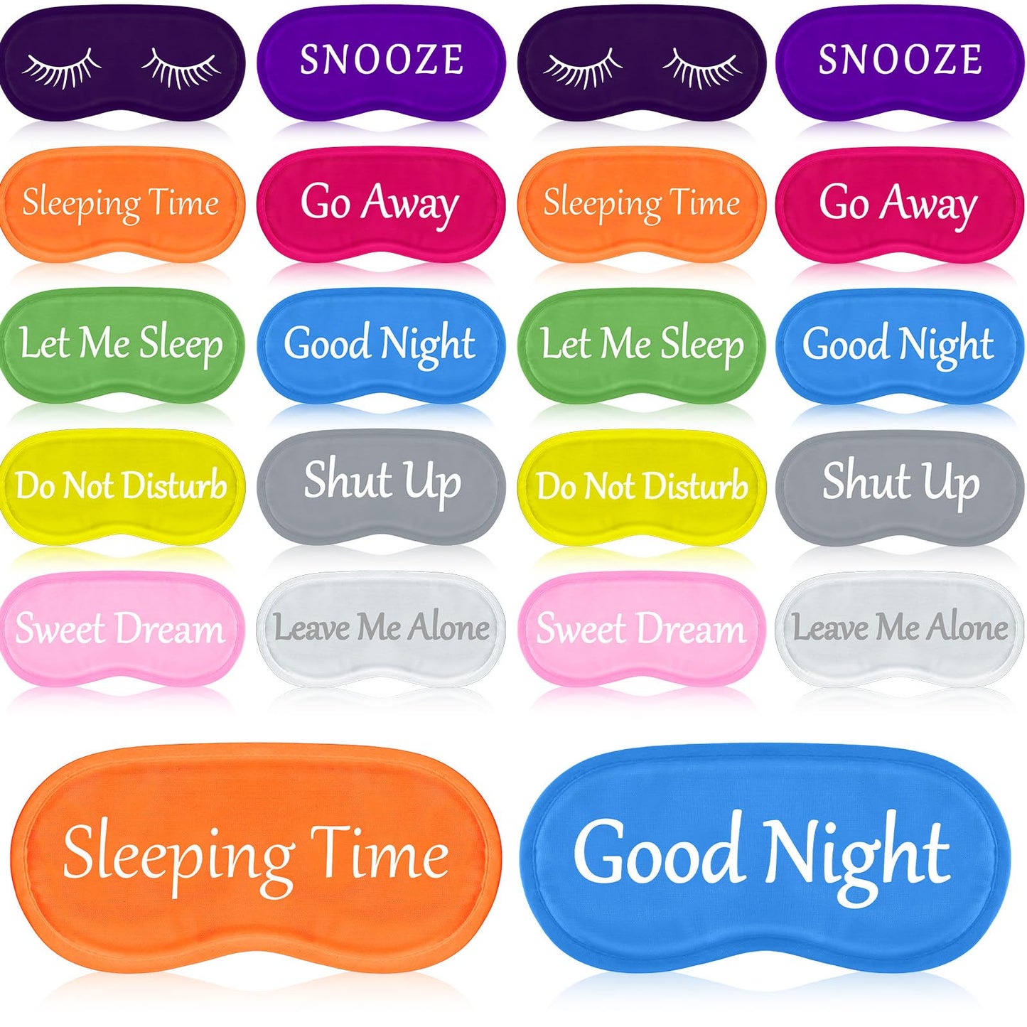 Eurzom 20 Pieces Funny Eye Sleeping Mask Bulk with Adjustable Strap Blackout Eye Sleep Mask for Night Blindfold Cover for Women Men(Bright Colors)