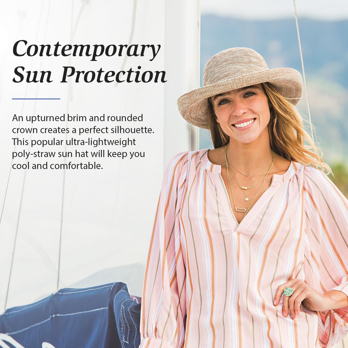 Wallaroo Women’s Victoria Sun Hat (Mixed Camel) – Wide Brim, Packable, Adjustable, Breathable, Lightweight Mesh – Comfortable All Day Sun Protection for Outdoor Summer Activities and Travel Friendly