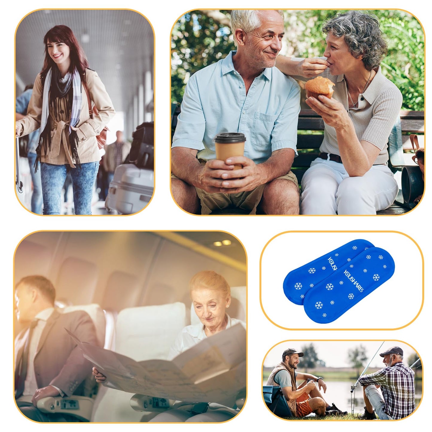 YOUSHARES Diabetes Ice Packs for Insulated Medication Travel Bag - TSA Approved Ice Packs for Insulin Cooler Travel Case, Mini Ice Packs Suitable for Most Medication Cooler Travel Case(2 Packs)