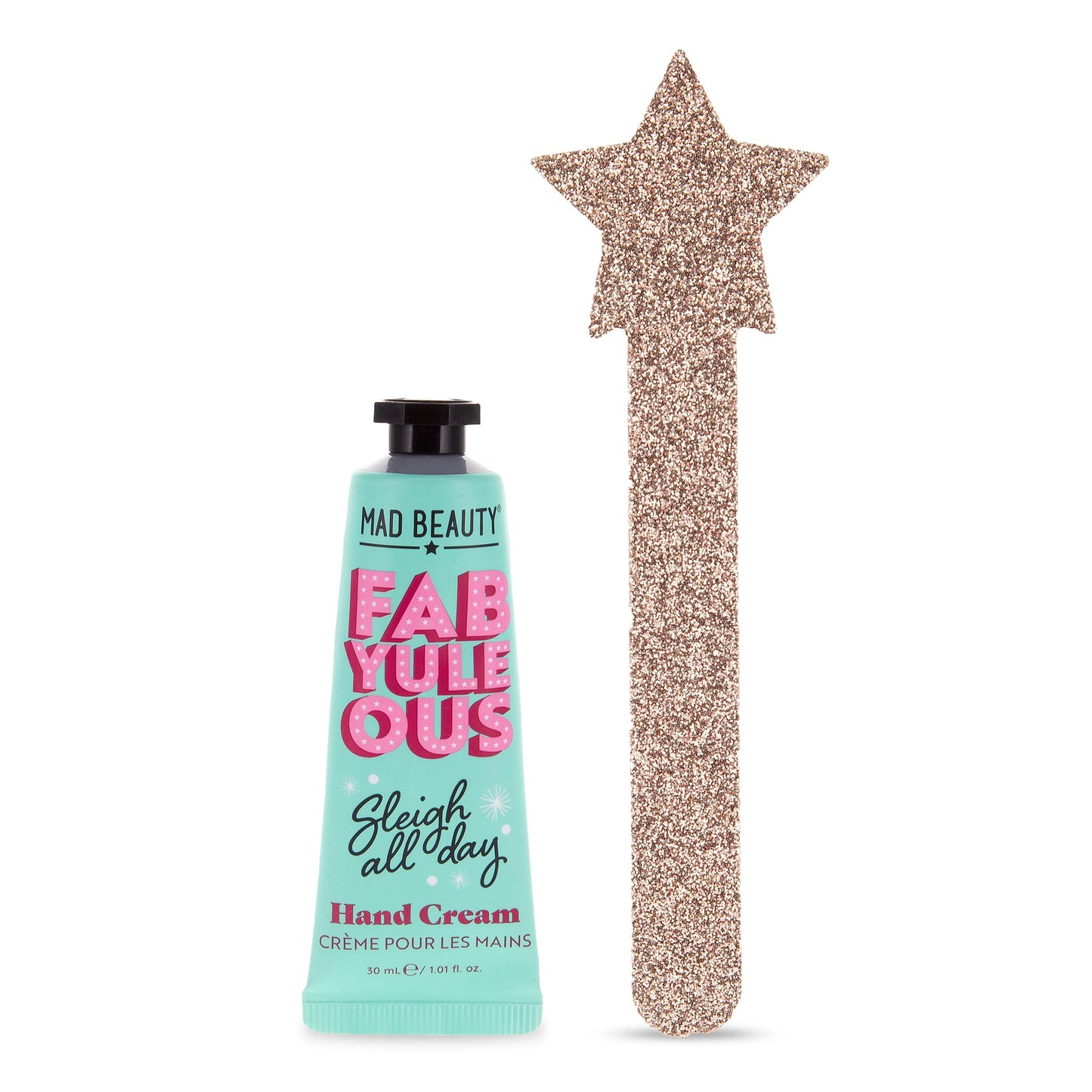 MAD Beauty FabYuleOus Hand Care Set, Christmas Tree Hand Cream & Nail File, Berry Scented & Enriched with Shea Butter, Hydrating & Nourishing, Great Self-Care Gift