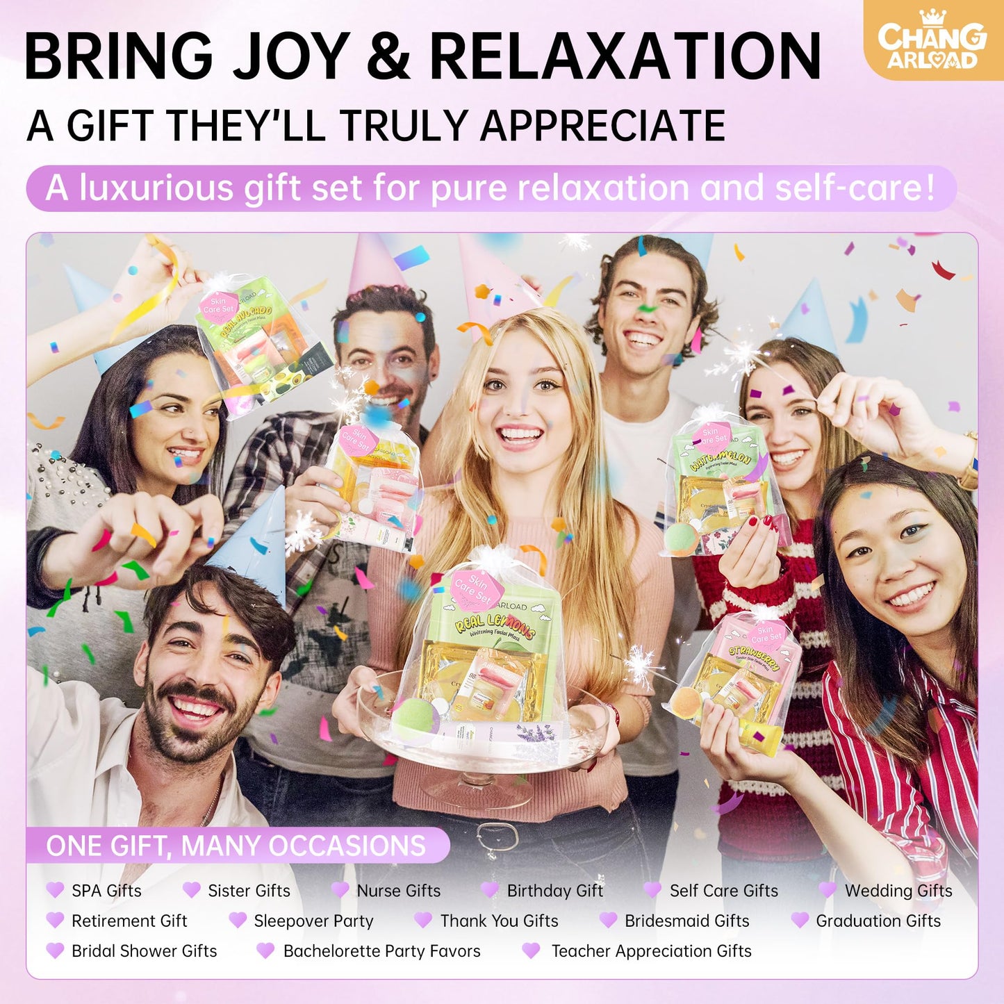 35 Pcs Spa Party Supplies for 5 – Spa Gifts for Women, Girls & Kids | Spa Set with Eye & Face Masks, Lip Balm, Hand Cream, Bath Bombs, Towels & Gift Bags | Spa Kit for Birthdays, Sleepovers, Spa Days