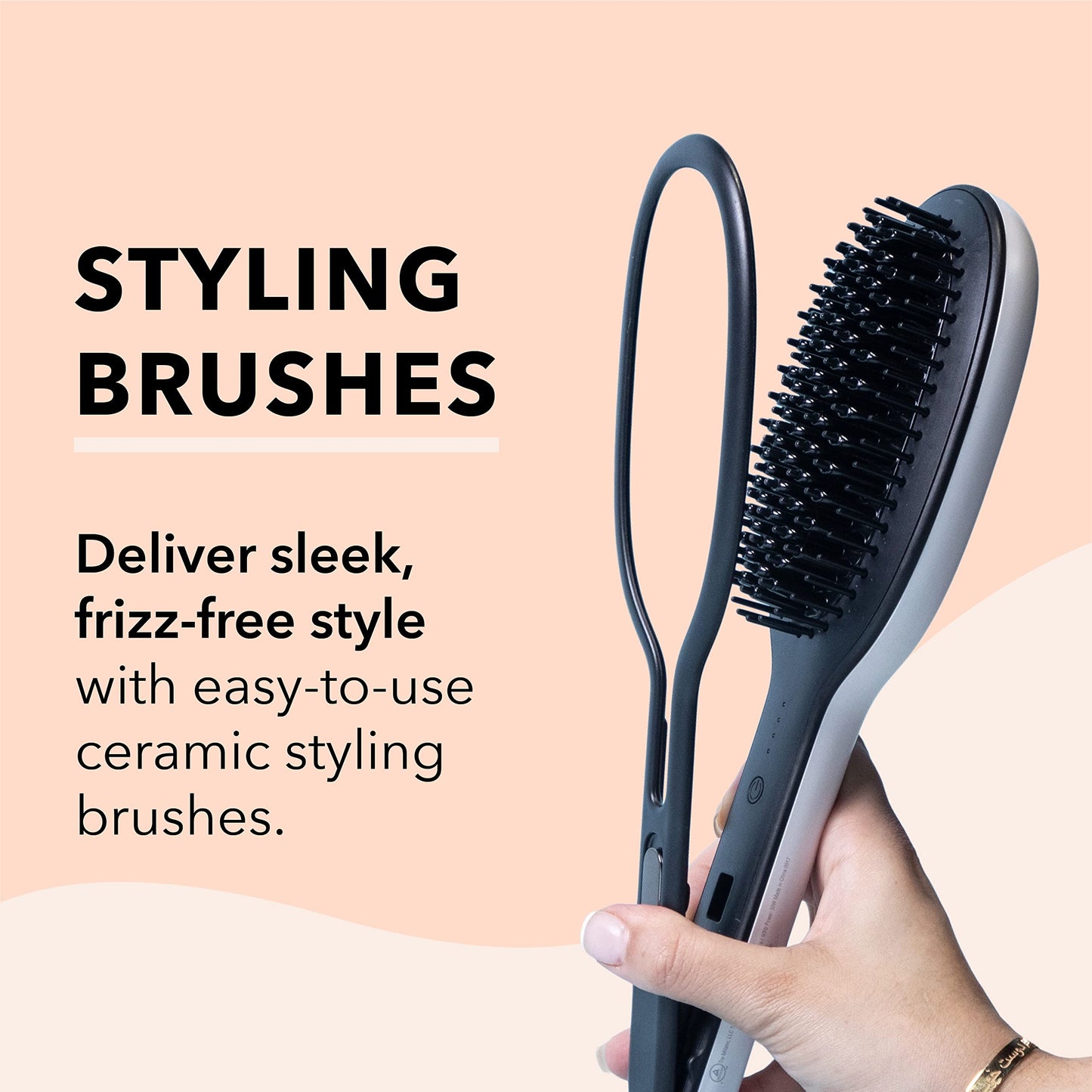 InStyler Straight UP Mini Ceramic Heated Styling Brush | Travel Size | Fast Heating up to 400? | 45 Individual Ceramic Heating P
