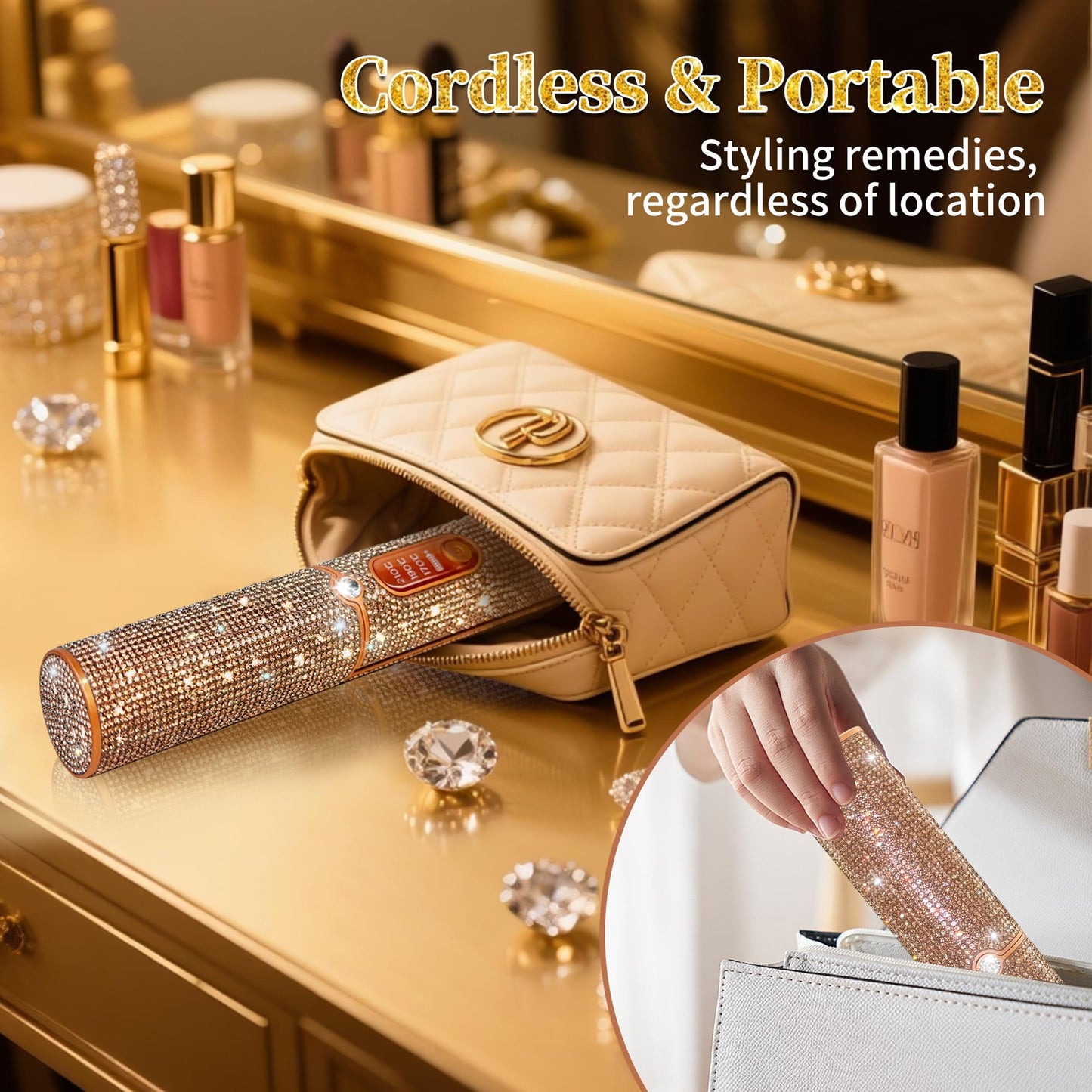 Cordless Hair Straightener, Portable Straightener 2 in 1 for Hair Straightening and Curling, Fast Heating Cordless Flat Iron, 5000mAh Hair Straightener Travel,210°C/410°F Within Seconds(Libre)