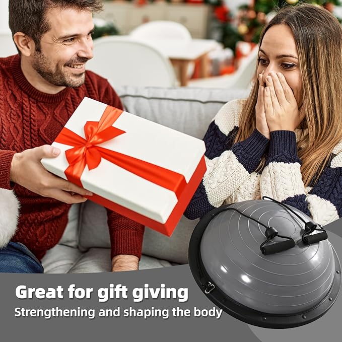 CDEN Balance Trainer Half Ball with Resistance Bands - Strength & Fitness Yoga Equipment, Includes Bonus Foot Pump