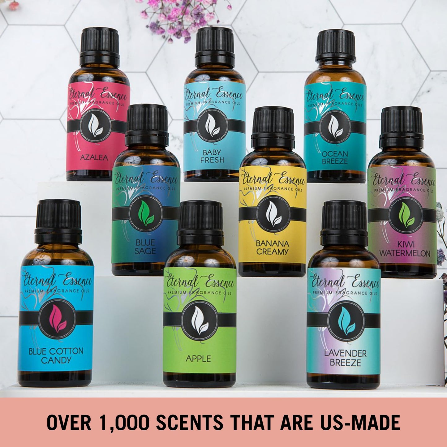 Eternal Essence Serenity Set of 6 Premium Fragrance Oils - Includes Ultra Green, Serene Oasis, Green Citrus Wood, Sea Salt, Appalachian Wind, and Fresh Citrus Aloe Leaf Scented Oils - 10ML