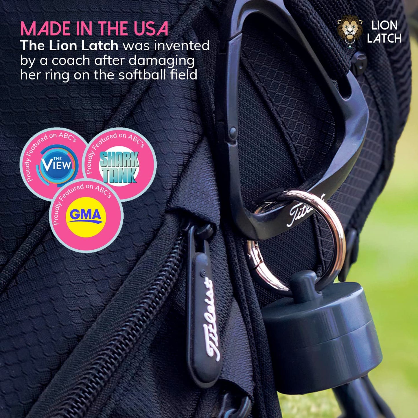 Lion Latch Travel Jewelry Box Case, Ring Holder on Shark Tank - Ring Holder for Women Girls with Keychain, Small Jewelry Organizer Boxes, Portable Ring Keeper Key Chain, Jewelry Storage Case