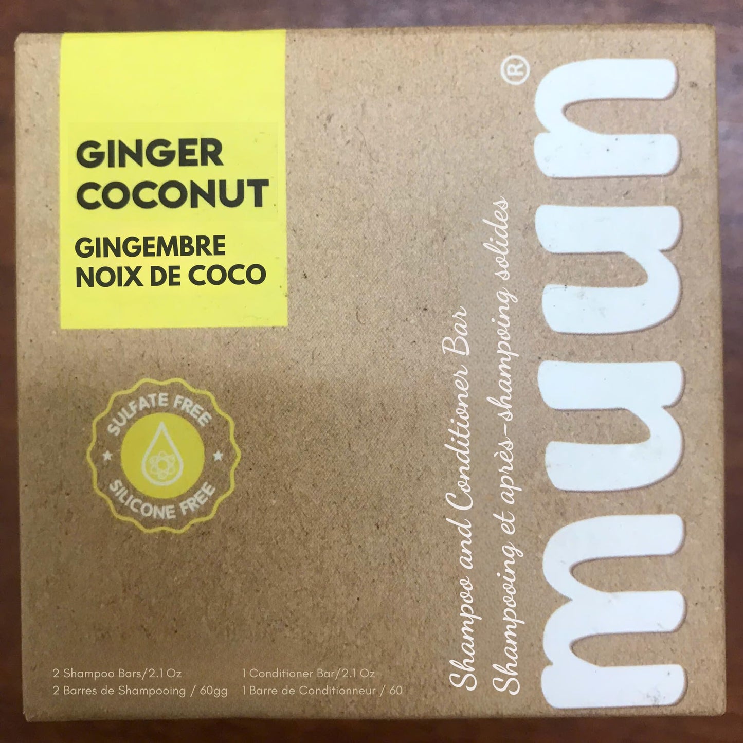 Muun Ginger Shampoo and Conditioner Bar Pack 3 - Hair Growth & Regrowth, Anti Hair Loss, Strengthen & Volumize, pH Balanced - Sulfate & Silicone Free For All Hair Type - Solid Soap for Travel