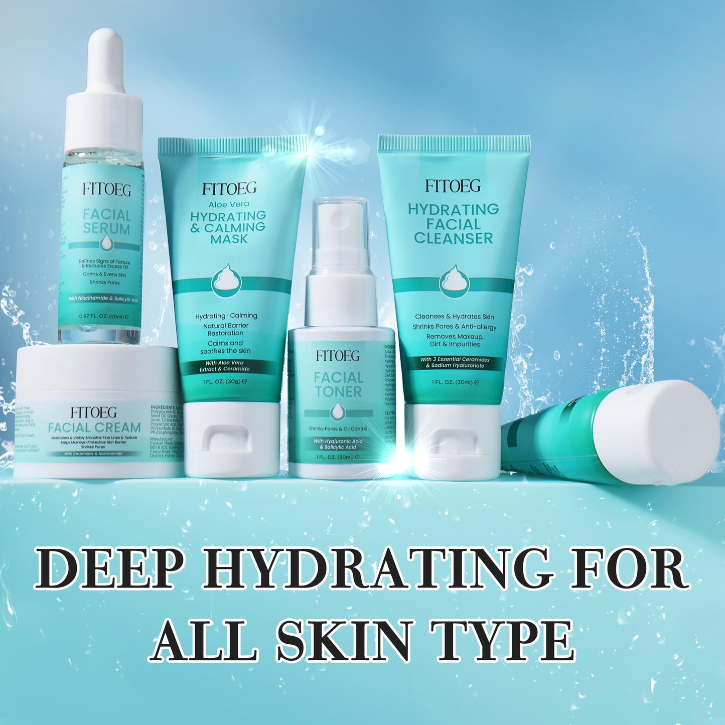 Teen Women Gifts,Skin Care,Skincare,Hydrate,Oil Control,Pore Shrinking,Anti-Allergy Facial Skin Care Routine Kit Travel Size Gift Set Stocking Stuffers for Teen Girls 10-12 16-18 & Women for All Skin