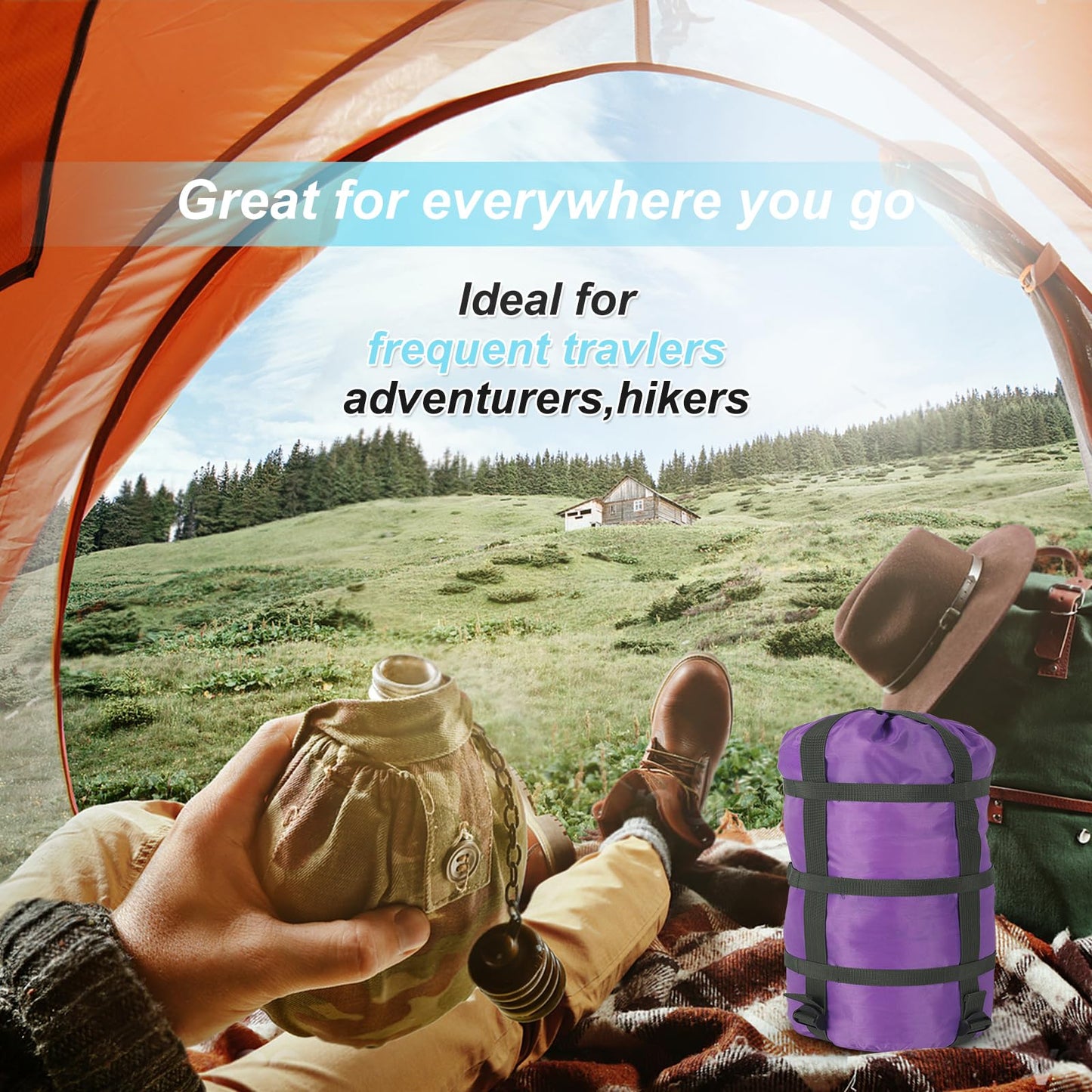 4 Pack Compression Sack for Sleeping Bag Stuff Sack Adjustable Sleeping Bag Compression Stuff Sack 11L + 15L + 30L + 45L Space Saving Gear for Backpacking Hiking Camping Outdoor and Travel Storage(4)