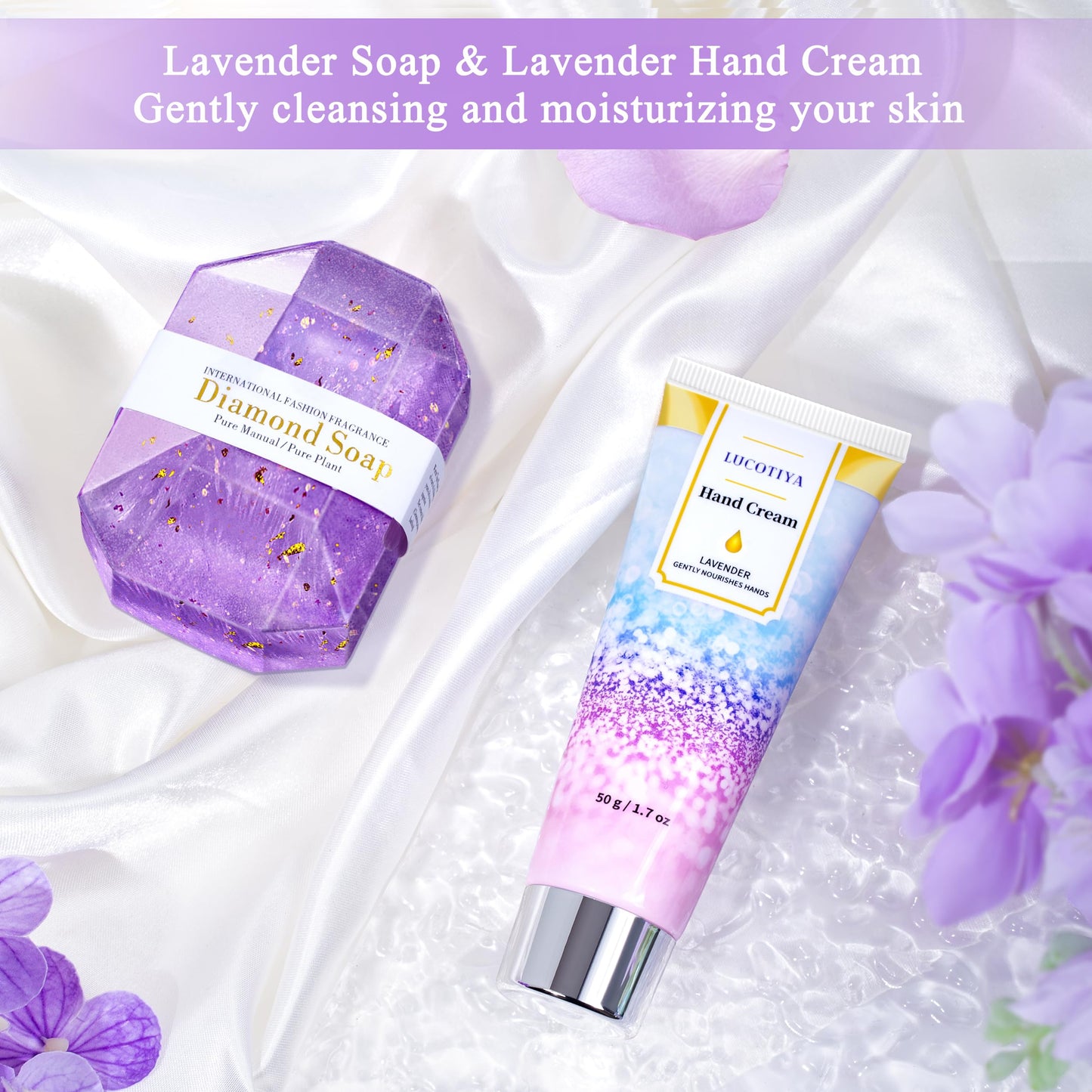 Gifts for Women, Birthday Gifts for Women, Sister, Wife, Teacher, 9pcs Lavender Care Package Gifts Set, Get Well Soon Gifts for Woman, Thinking of You Gift ,Christmas Gift Sets for Her