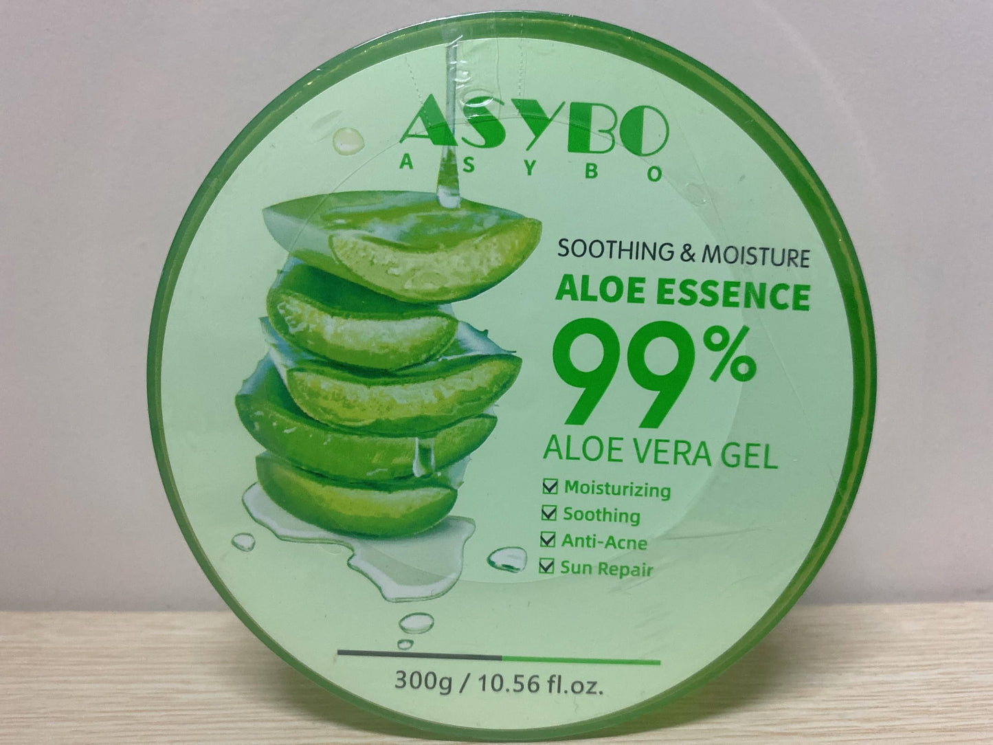 ASYBO 300x2 ML Natural Aloe Vera Gel -Organic Moisturizing Aloe Vera, Soothing and Hydrating, Sunburn and Scar Repair, After Sun Care for Face Body Hair