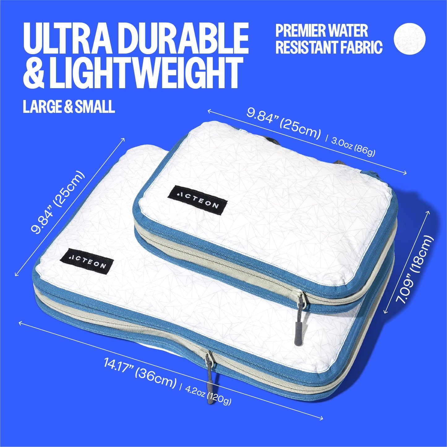 Compression Packing Cubes - 2 Pack Clean Dirty Separate Zipper - Luggage & Suitcase Organizer Travel Cube, Large Small Laundry Compartment Organizers for Clothes, Shoes Makeup