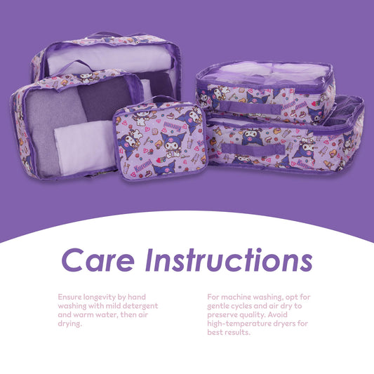 Sanrio's Hello Kitty Packing Cubes - 5 Piece Packing Cube Bags - Travel Essentials - Suitcase Luggage Organizer Set - Hello Kitty and Friends, My Melody, Kerromi, Kerropi, Badtz-Maru (Kerromi)