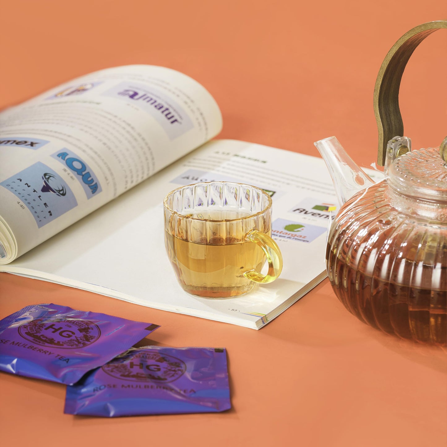 Rose Mulberry Herbal Tea Gift Set – Caffeine-Free Fruit Tea for Immunity, Relaxation, and Wellness | 20 Bags + 100g Rock Sugar | Natural Ingredients | Elegant Holiday Gift Box for Women, Mom, Friends