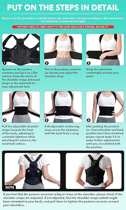 Back Brace Posture Corrector for Women and Men Comfy Shoulder Straightener, Pain Relief: Upper/Lower Back.Support for Scoliosis, Hunchback, Thoracic Spine Upgraded Full Back Support. Medium, Black