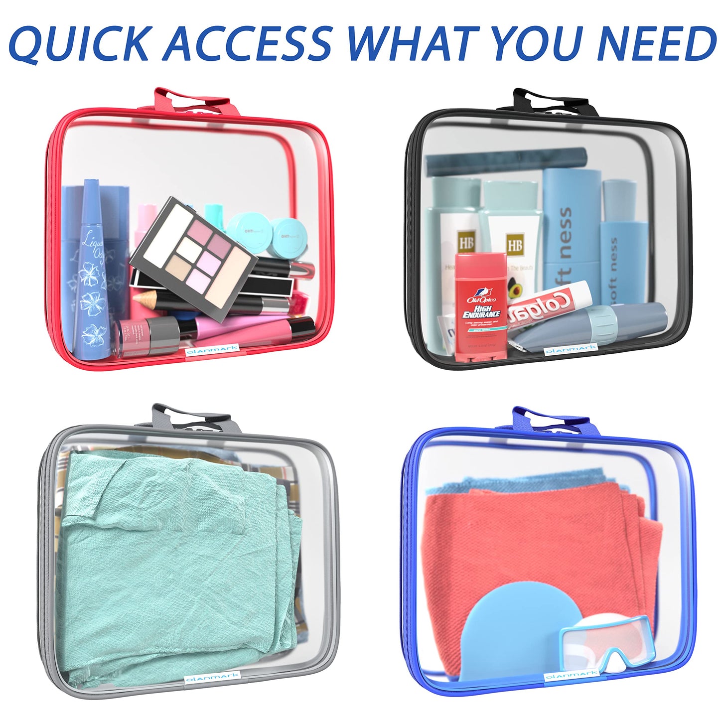 Clear Compression Packing Cubes 3 Set - Large See-Through Plastic Suitcase Bags for Travel - Luggage Compressable Organizers - Transparent PVC Collapsible Cosmetic Bag for Backpack Black