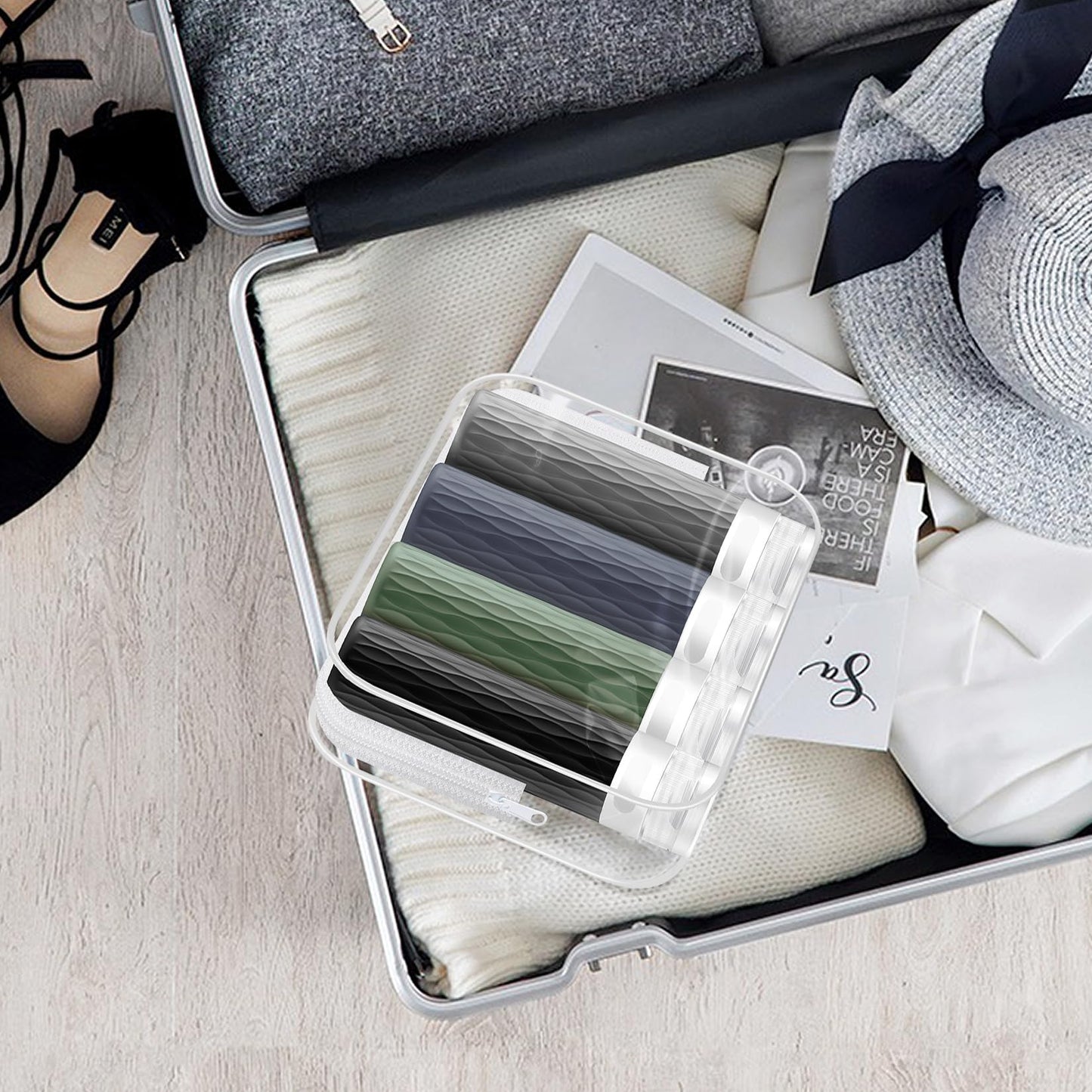 YEALIFE Travel Bottles for Toiletries, TSA Approved 3.4oz Travel Size Containers, BPA Free Leak Proof Silicone Traveling Bottles, Refillable Travel Essentials Kits for Shampoo Conditioner(4 Pack)-A