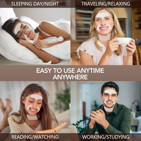 Forehead Smile Line and Neck Herbal Wrinkle Patches with Centella Asiatica, Aloe, Hyaluronic Acid, Vitamin E and Collagen, Overnight Facial Anti-Wrinkle Care to Lift and Smooth Skin for Women,14 Pack