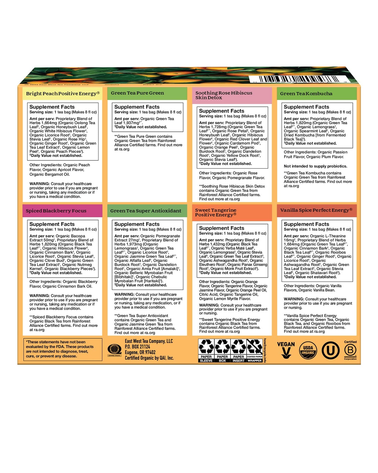 Yogi Organic Tea Energy Sampler Box (32 Tea Bags) - 8 Energizing Black & Green Teas - Contains Caffeine - Gift Set & Variety Pack