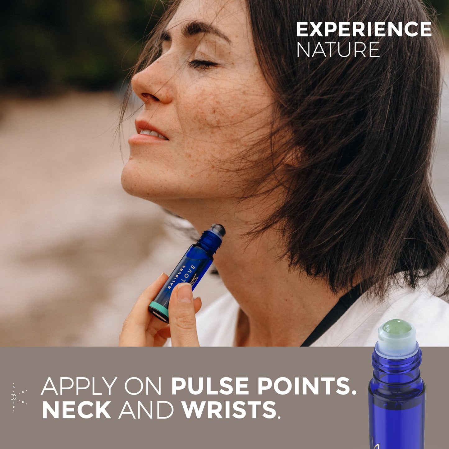 BALIPURA - Pure Love Crystal Aura Roll On - Jasmine Essential Oil with Love Rose Quartz Crystals - Essentail Oils for Body - Calming Essential Oils Roll On - Valentines Day Gift for Women - 0.34 floz