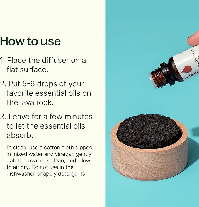 Plant Therapy Lava Rock Passive Diffuser for Essential Oils Great for Decorating at Home, Office or Car, and Gift-Giving
