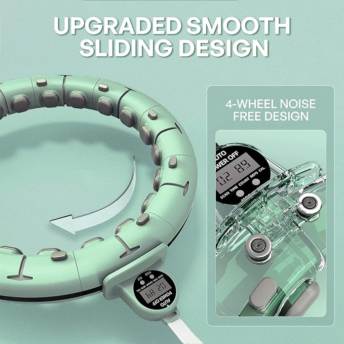 30/12 Knots, Upgraded Magnetic Lock Weighted Hula Hoop for Adults Weight Loss, Infinity Hoop Plus Size, Children Adults Home Outdoors, Fitness Exercise, Abdominal Toner