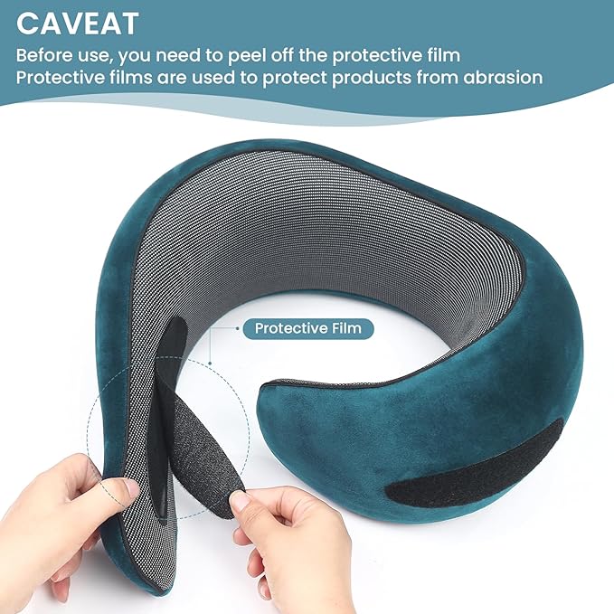 Neck Pillow, Travel Pillow uses Memory Foam to Support Neck Comfort, Ideal Companion for Airplane and car Travel, Compact, Convenient, and Versatile Airplane Sleep Pillow(Light Blue)