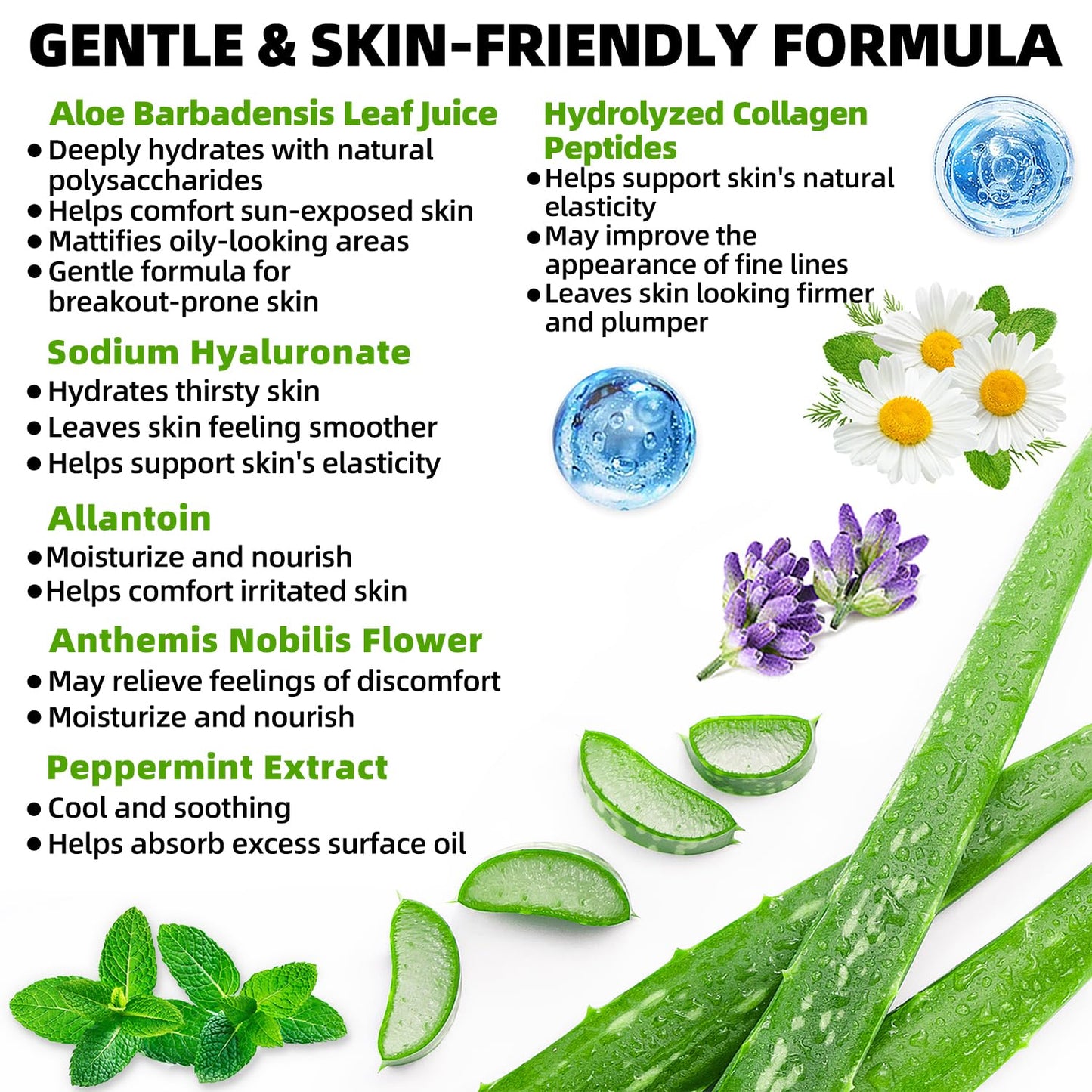 MISSEDSEN Pure & Organic Aloe Vera Gel for Sunburn Relief, After Sun Lotion for Face & Body Skin Care, Daily Facial Moisturizer & Acne Spot Treatment 7 OZ