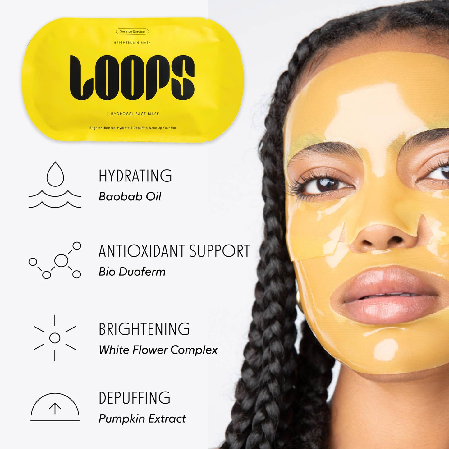 LOOPS VARIETY LOOP KIT - Hydrogel Korean Face Mask for Every Skin- Five Collagen Face Masks for Brightening, Detoxifying, Repairing, Glowing, & Rejuvenating - Gifts for Women -5 Pc