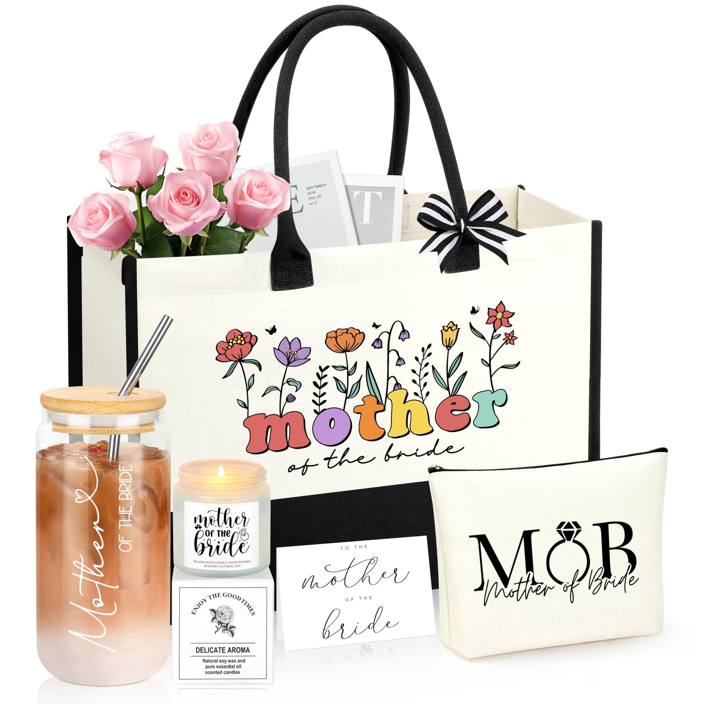 Mother of the Bride Gifts, Mom Gifts for Mother in Law at Wedding, Engagement, Bridal Shower, Appreciation Gift from Groom Set of 5