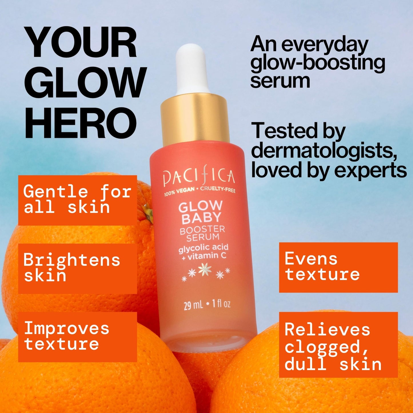 Pacifica Beauty | Glow Baby Vitamin C Trial + Value Kit | 3-Piece Skin Care Gift Set | Travel Friendly | Brightening Face Serum, Face Wash/Cleanser, Under Eye Patches | Glycolic Acid, AHA | Vegan