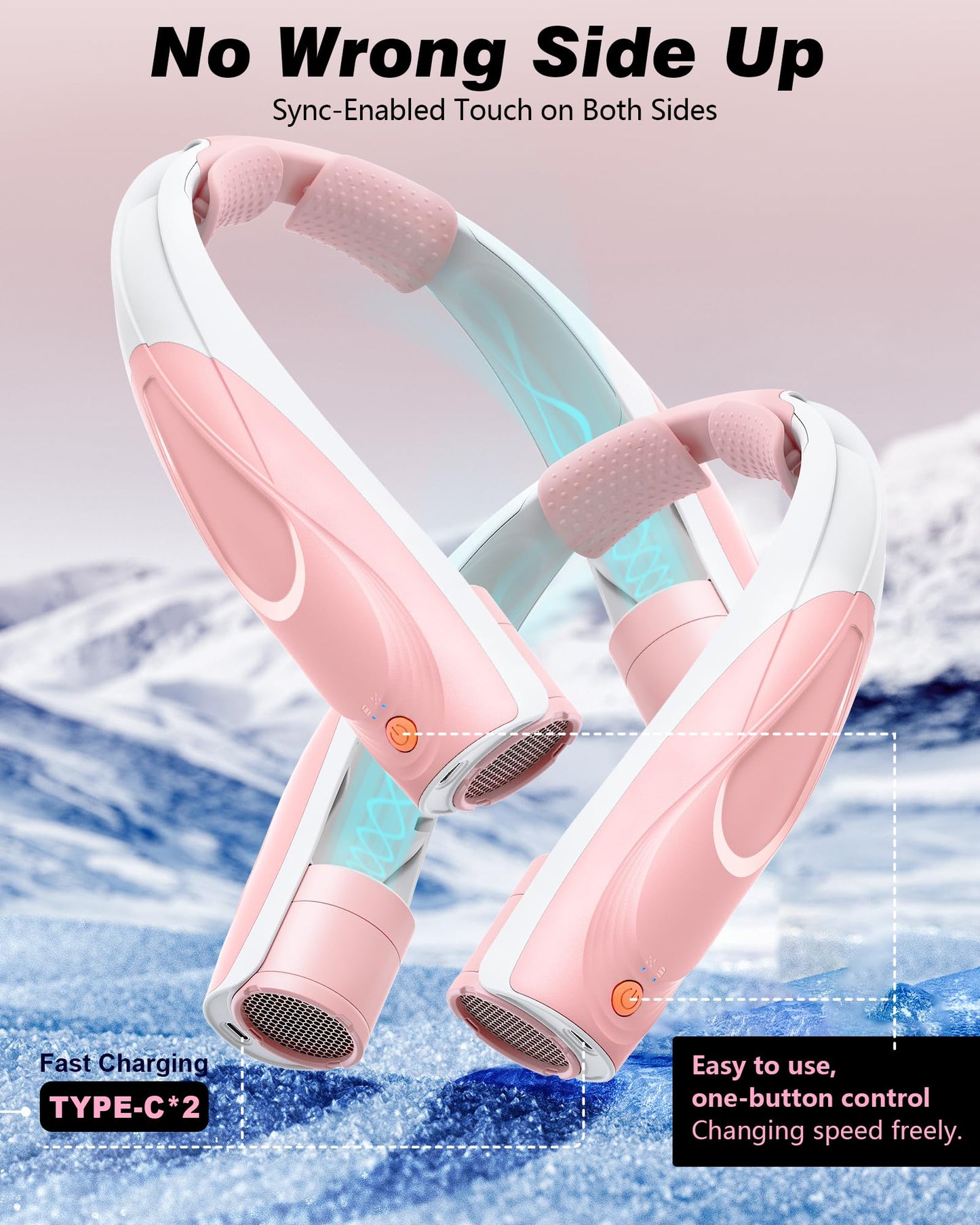 Tenvolti Portable Neck Fan- Hands Free Personal Fan, 6 Speeds 6000mAh Long-Lasting Battery Faster Cooling, USB-C Rechargeable, 360° Airflow, Quiet Gifts for Women Men Office Travel Outdoor