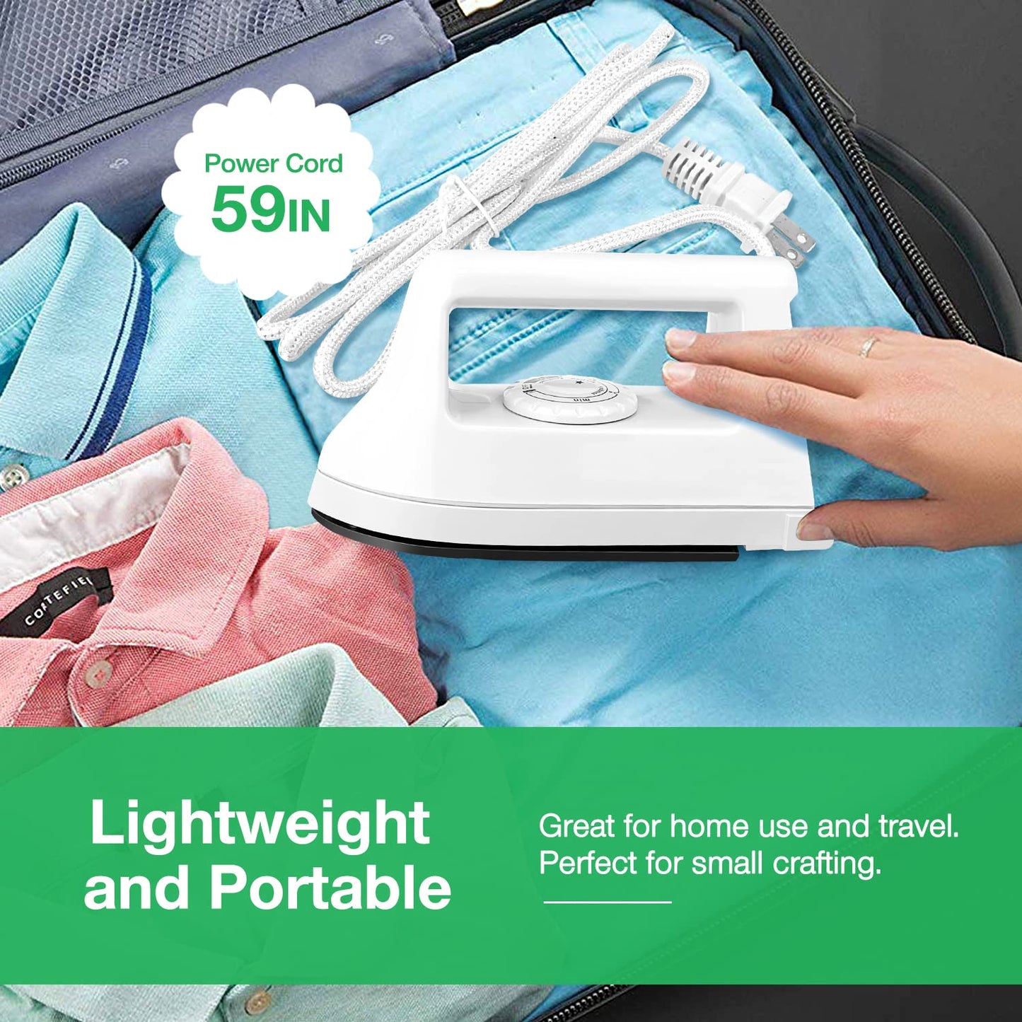 Mini Iron for Crafts Quilting, Travel Iron Household Iron Easy Iron Supplies Mini Electric Iron, Mini Heat Press Machine Sewing Sachine (White)