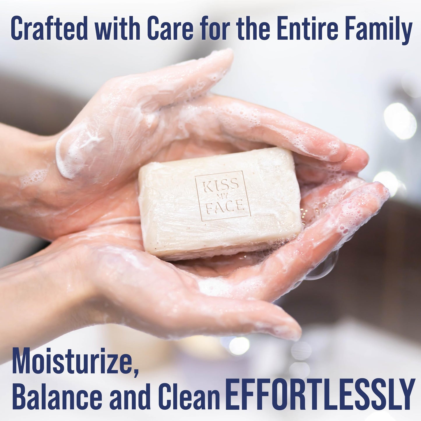 Kiss My Face Effort-Less 3-in-1 Bar Soap - Orange + Thyme - Probiotic Bar Soap for Face, Hair, and Body with Shea Butter - Palm Oil-Free and Cruelty-Free Soap (Orange + Thyme, Pack of 1)