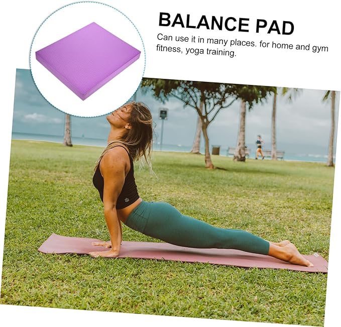 BESPORTBLE Portable Purple Tpe Balance Cushion Non Slip Stability Trainer Pad for Physical Therapy Yoga Core Strength and Mobility Exercises