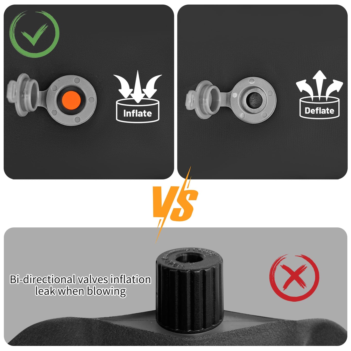 ONTYZZ Inflatable Seat Cushion Lightweight Airplane Seat Cushion Stadium Seat Travel Cushion for Climbing Hiking Office Airplane, Black