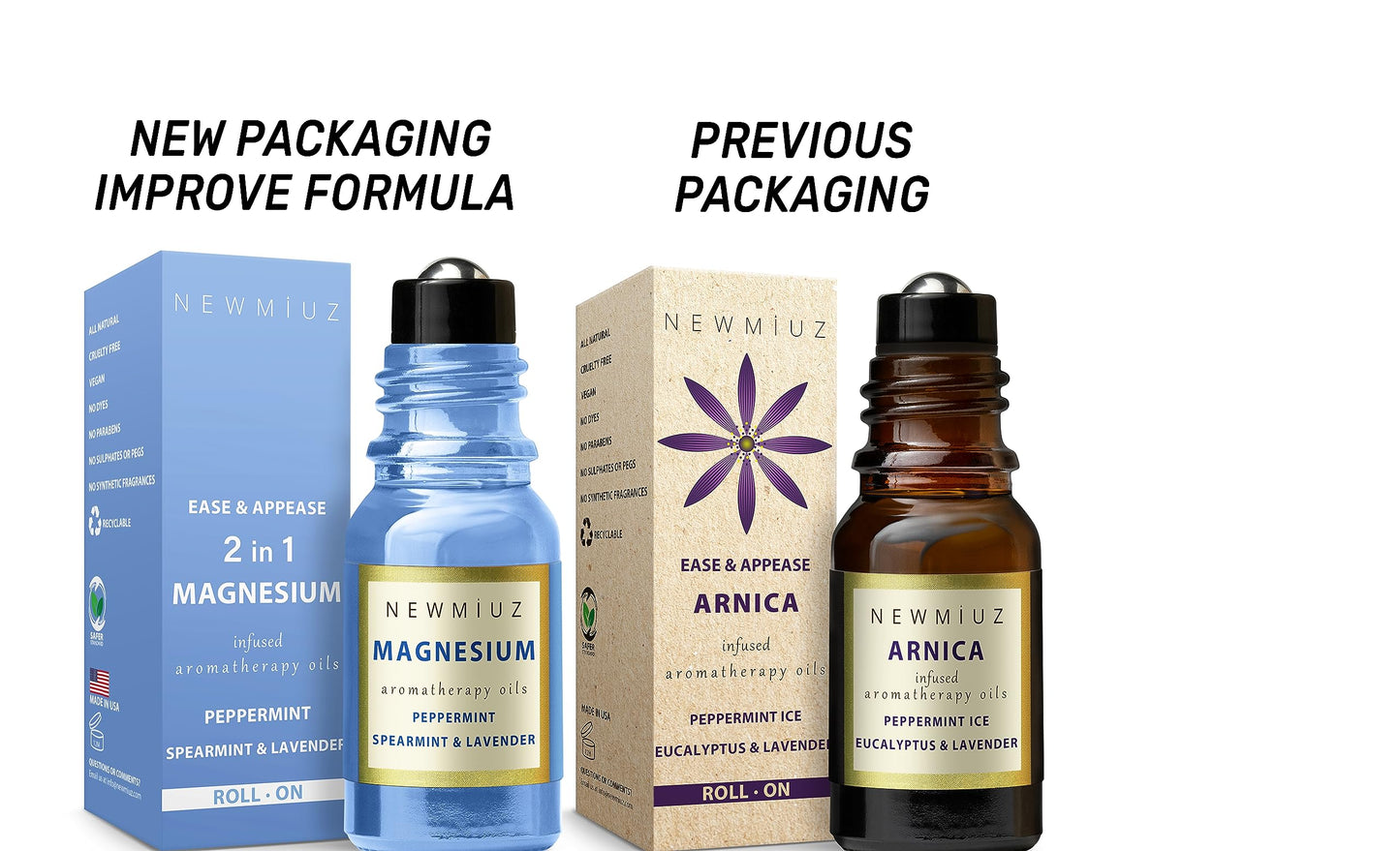 Migraine Roll on Stick Headache Magnesium Arnica Montana Oil Peppermint Eucalyptus Lavender Spearmint Essential Oil Stress Relief Gifts for Women