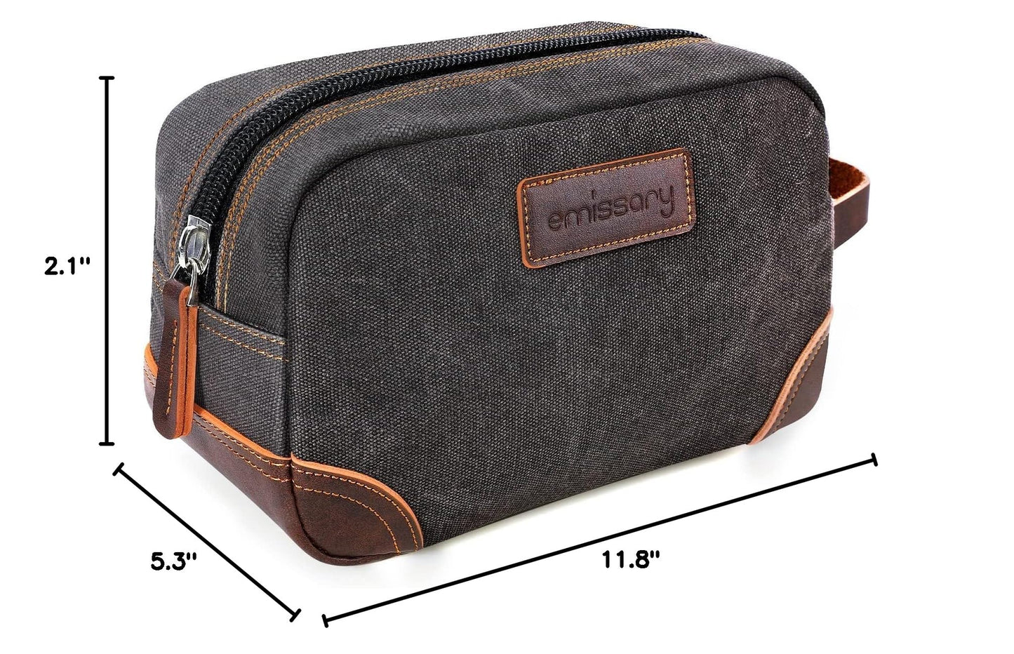 emissary Toiletry Bag for Men, Canvas Travel Toiletry Bag Men's Dopp Kit, Water-resistant Bathroom Bag Mens Shaving Kit, Travel Kit Small Bags, Shaving Bag, Toiletry Bags