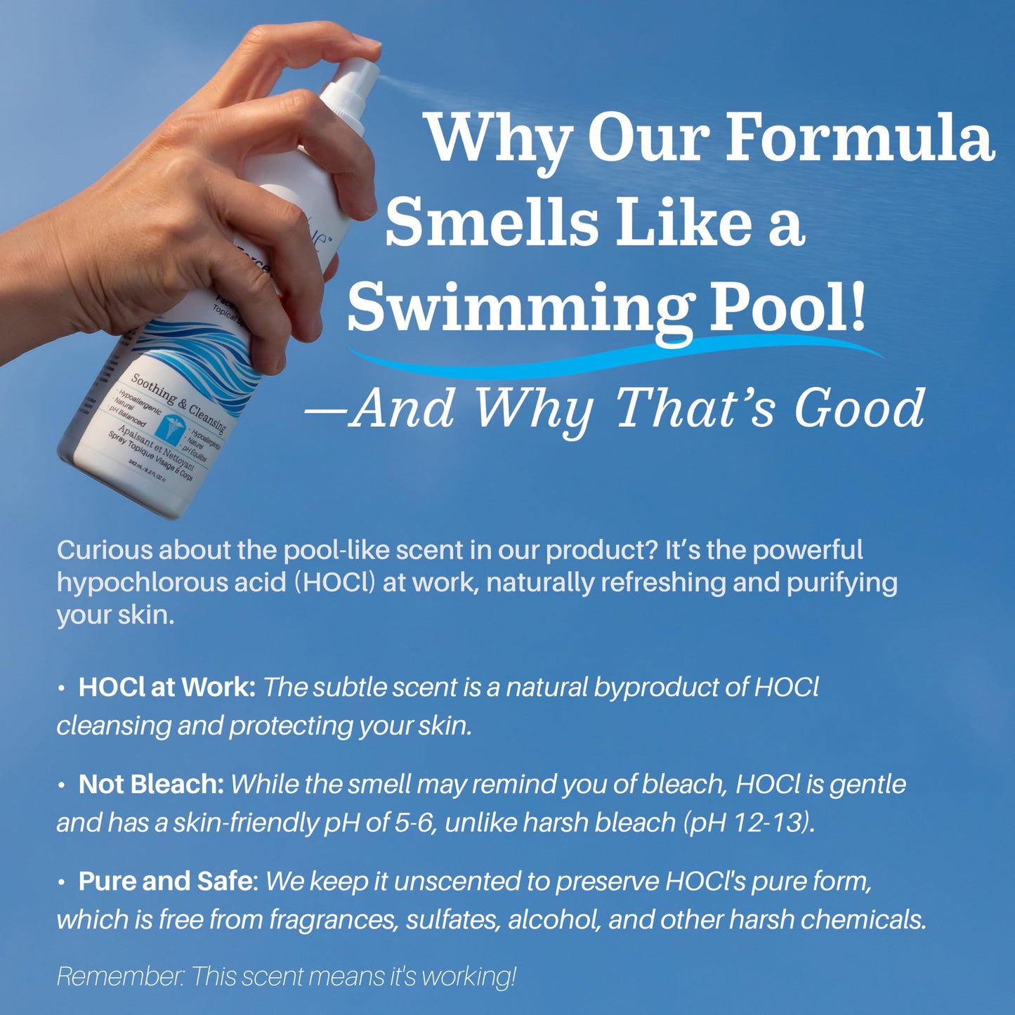 BioForce HOCl - Pure Hypochlorous Acid Spray for Face Travel Size Toner & Cleanser - Made in Canada - Acne-Prone Skin & Eczema, Piercing aftercare, pH Balanced, Non-comedogenic - NueVue (2.3 oz)